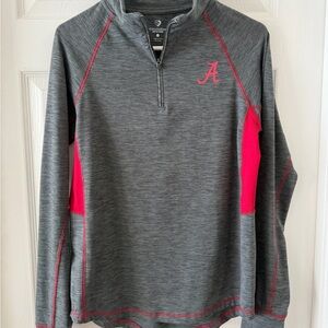 Colosseum Heather Gray and Crimson Alabama Zip Pullover
